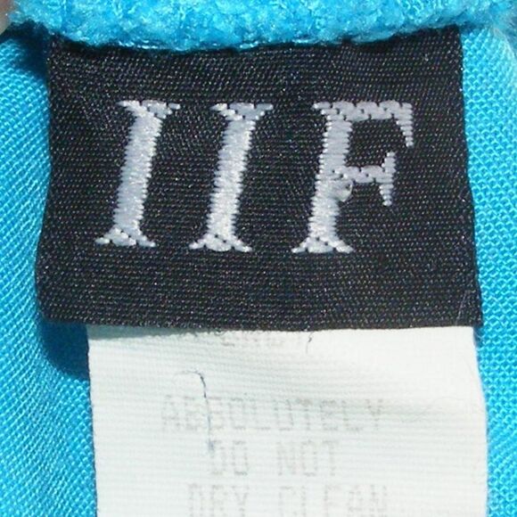 Avant Garde Dress, XS/S, VINTAGE, Aqua Blue, Statement Shoulders, Zip front, LS - Picture 14 of 15